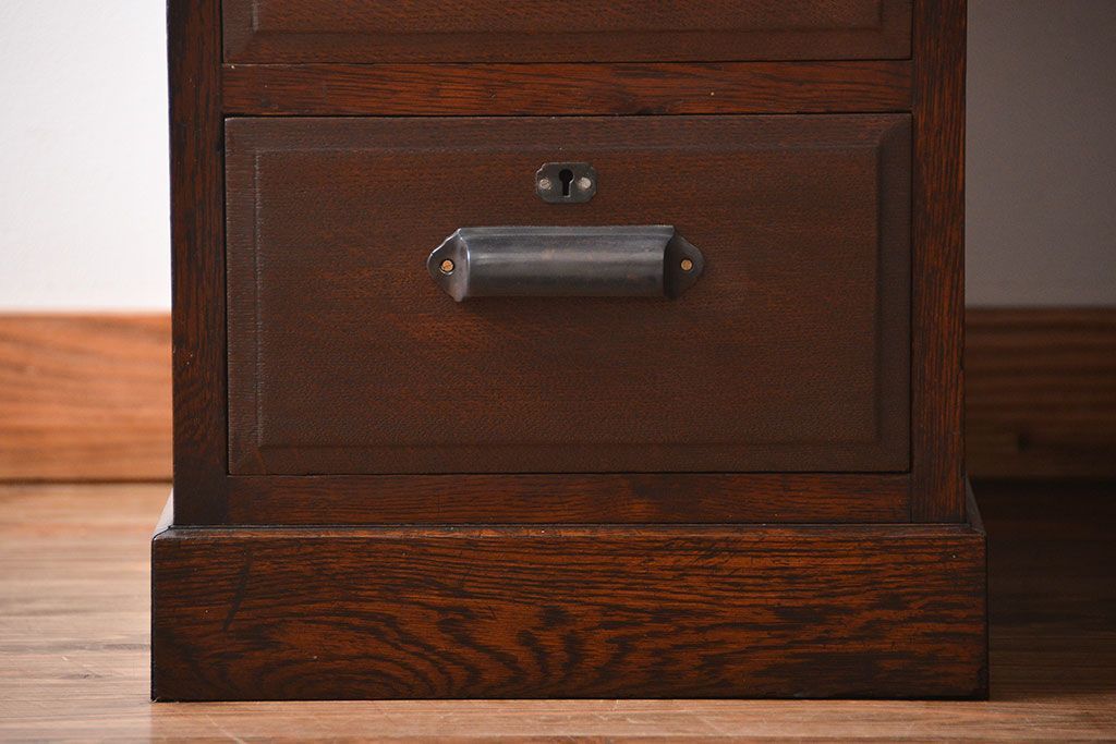 アンティーク家具　アンティーク　総無垢ナラ材の組み立て式両袖机