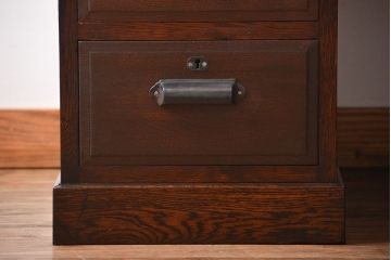 アンティーク家具　アンティーク　総無垢ナラ材の組み立て式両袖机