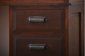 アンティーク家具　アンティーク　総無垢ナラ材の組み立て式両袖机