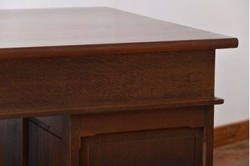アンティーク家具　アンティーク　総無垢ナラ材の組み立て式両袖机