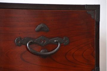 アンティーク家具　古民具・骨董　前面欅材!漆の綺麗な二本松箪笥