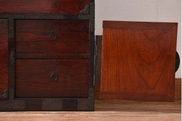 アンティーク家具　古民具・骨董　前面欅材!漆の綺麗な二本松箪笥