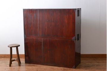 アンティーク家具　古民具・骨董　前面欅材!漆の綺麗な二本松箪笥