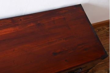 アンティーク家具　古民具・骨董　前面欅材!漆の綺麗な二本松箪笥