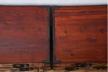 アンティーク家具　古民具・骨董　前面欅材!漆の綺麗な二本松箪笥