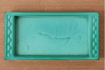 アンティーク雑貨　アンティーク　古いBRASIL MARU　ガラスプレート(ブラジル丸)