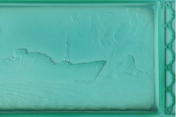 アンティーク雑貨　アンティーク　古いBRASIL MARU　ガラスプレート(ブラジル丸)