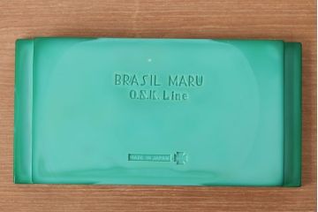 アンティーク雑貨　アンティーク　古いBRASIL MARU　ガラスプレート(ブラジル丸)