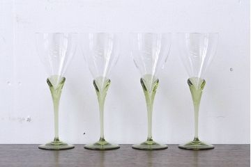 アンティーク雑貨　ローゼンタール・スタジオライン　ワイングラス4客セット(パピルス)(定価1客21000円)