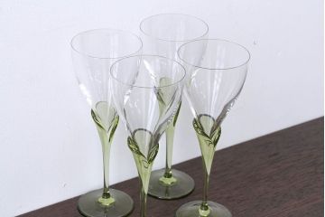 アンティーク雑貨　ローゼンタール・スタジオライン　ワイングラス4客セット(パピルス)(定価1客21000円)