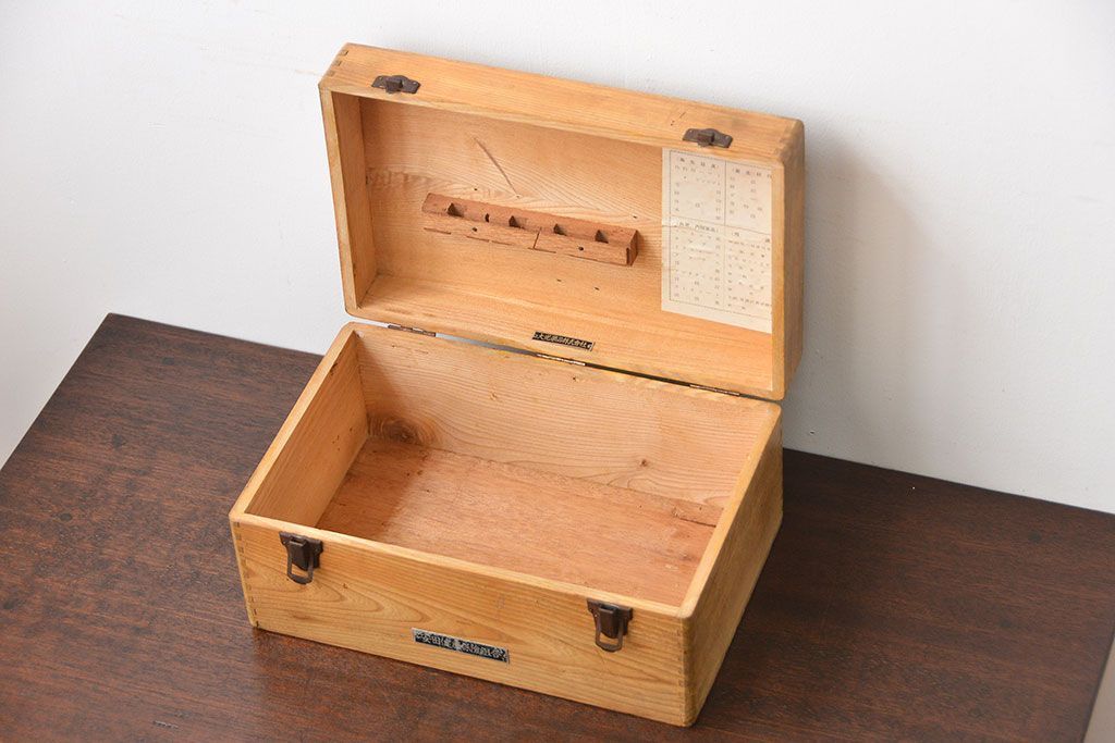 アンティーク雑貨　昭和レトロ　古い木製の薬箱