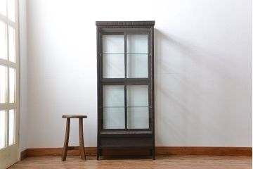 アンティーク家具　大正ロマン　お洒落な縦型5面ガラスケース
