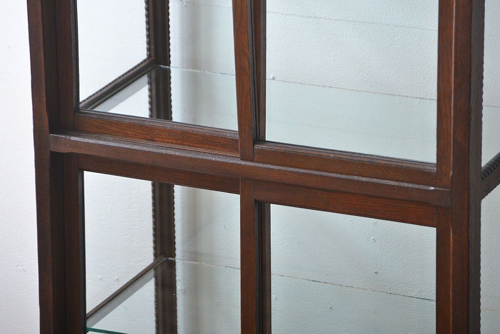 アンティーク家具　大正ロマン　お洒落な縦型5面ガラスケース