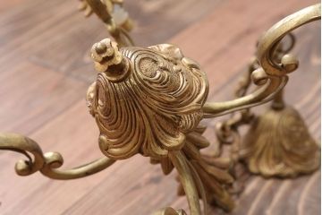 フランスアンティーク　造形が美しいキャンドル型ライトのシャンデリア