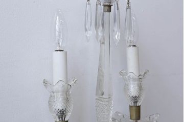 アンティーク雑貨　フランスアンティーク　クリスタルテーブルランプ(1)