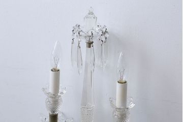 アンティーク雑貨　フランスアンティーク　クリスタルテーブルランプ(1)