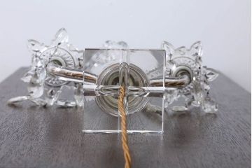 アンティーク雑貨　フランスアンティーク　クリスタルテーブルランプ(1)