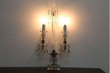 フランスアンティーク　クリスタルテーブルランプ(2)