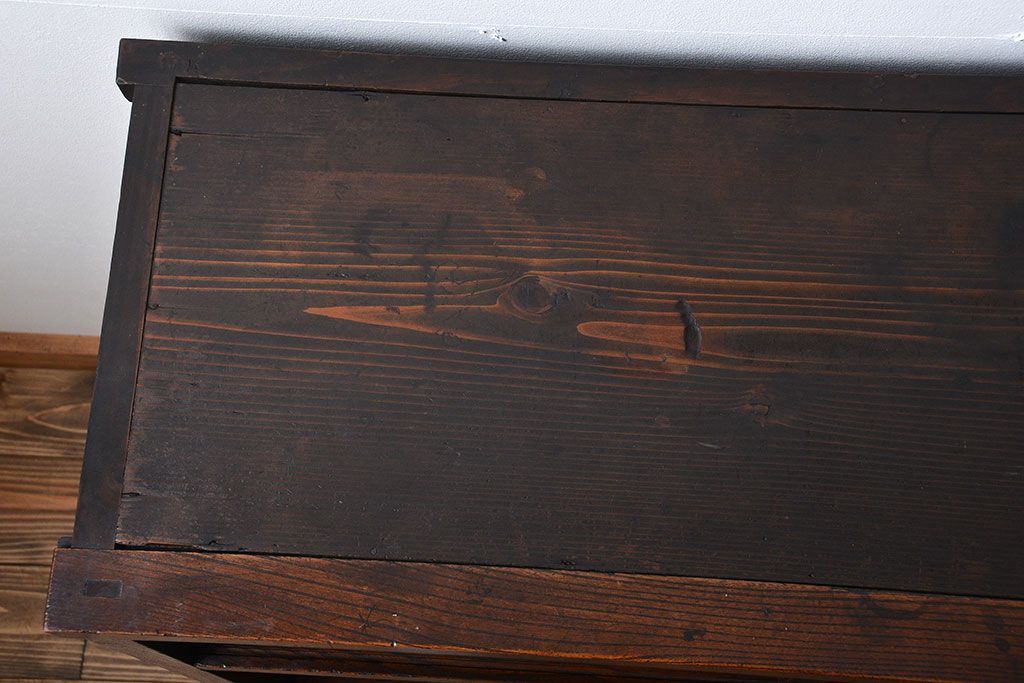 アンティーク家具　古民具・骨董　欅材と黒柿材!味わい深い茶箪笥
