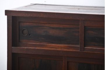 アンティーク家具　古民具・骨董　欅材と黒柿材!味わい深い茶箪笥