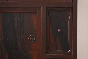 アンティーク家具　古民具・骨董　欅材と黒柿材!味わい深い茶箪笥
