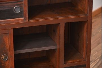 アンティーク家具　古民具・骨董　欅材と黒柿材!味わい深い茶箪笥