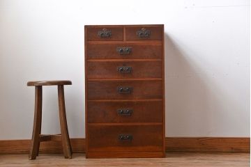 アンティーク家具　アンティーク　三方ナラ材の高級小引き出し