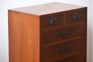 アンティーク家具　アンティーク　三方ナラ材の高級小引き出し