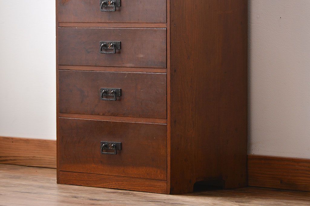 アンティーク家具　アンティーク　三方ナラ材の高級小引き出し