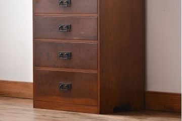 アンティーク家具　アンティーク　三方ナラ材の高級小引き出し