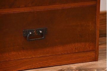 アンティーク家具　アンティーク　三方ナラ材の高級小引き出し