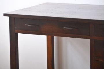 レトロ家具　アンティーク　古い木製のレトロな片袖机