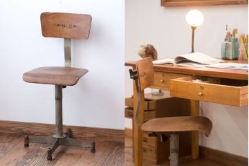 ヴィンテージ家具　イギリスビンテージ　おしゃれな回転椅子(1)