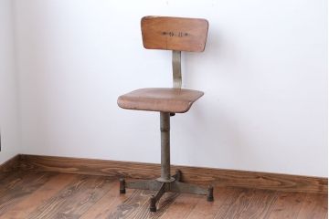 ヴィンテージ家具　イギリスビンテージ　おしゃれな回転椅子(1)
