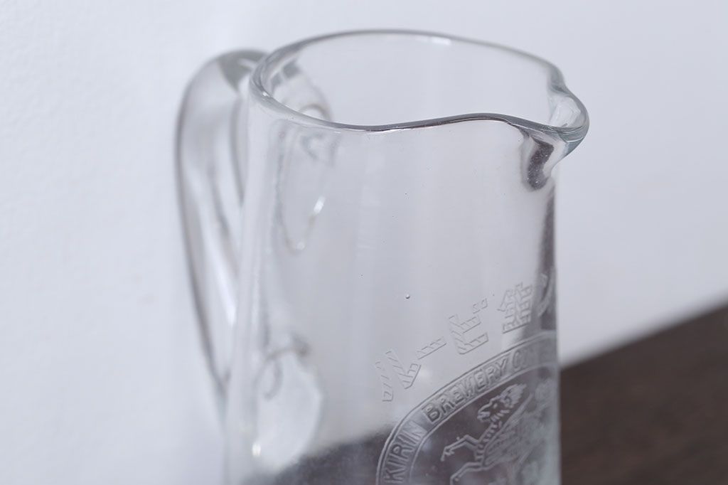 アンティーク雑貨　アンティーク　戦前・古いキリンビールジョッキ(ガラス)