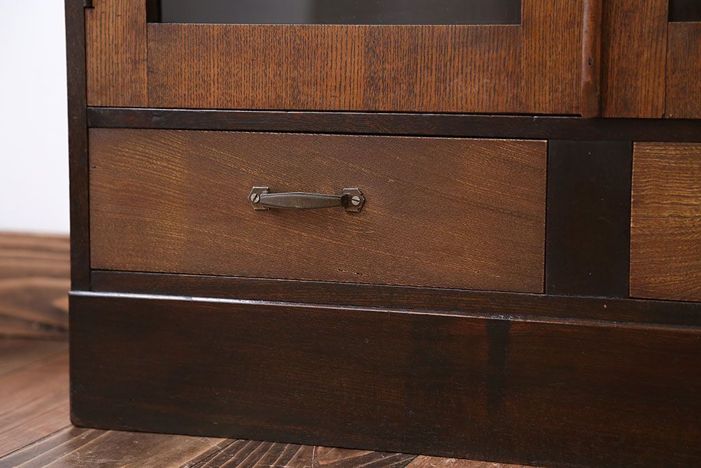 レトロ家具　昭和レトロ　引き出し2杯付き!古い木製の本箱