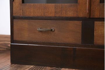 レトロ家具　昭和レトロ　引き出し2杯付き!古い木製の本箱