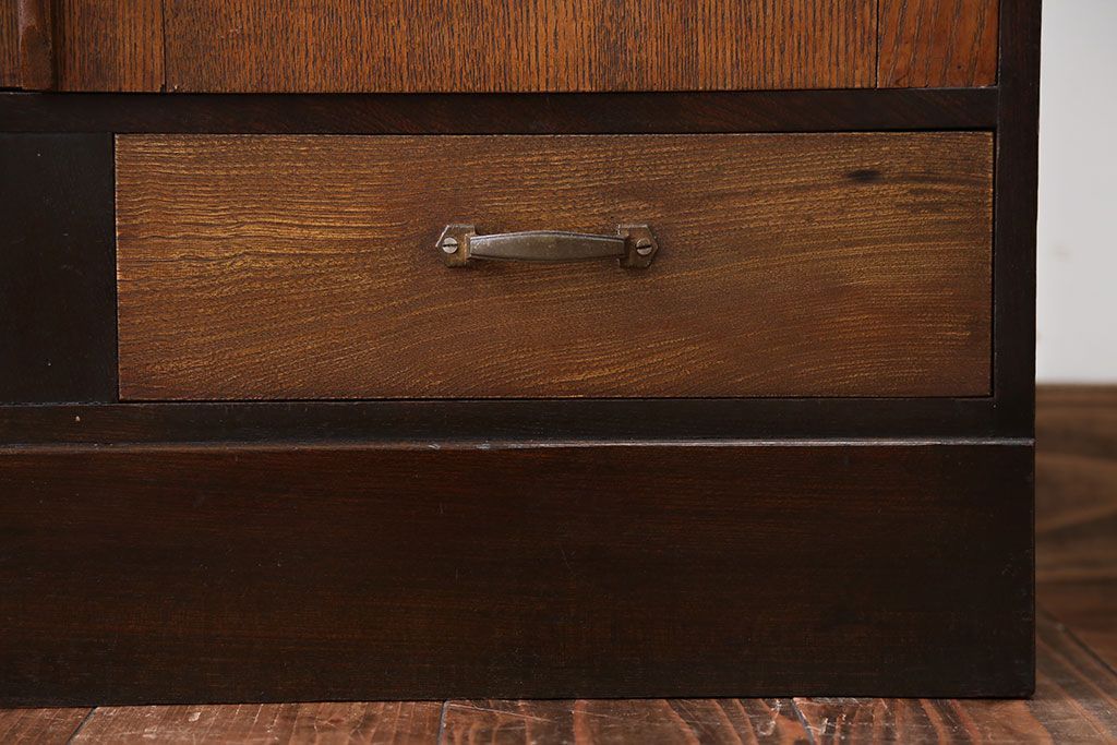 レトロ家具　昭和レトロ　引き出し2杯付き!古い木製の本箱