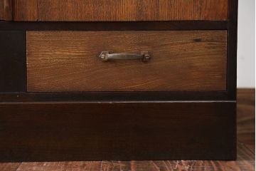 レトロ家具　昭和レトロ　引き出し2杯付き!古い木製の本箱