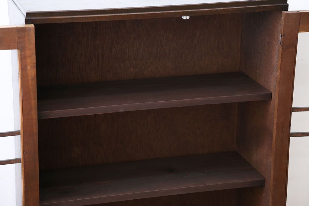 レトロ家具　昭和レトロ　引き出し2杯付き!古い木製の本箱