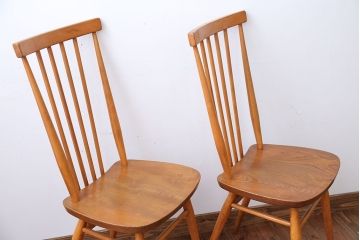 アンティーク家具　イギリスアンティーク　アーコール　ダイニングチェア2脚セット