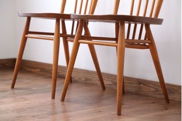 アンティーク家具　イギリスアンティーク　アーコール　ダイニングチェア2脚セット