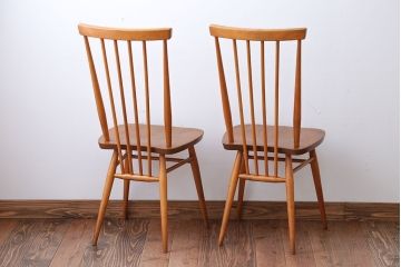 アンティーク家具　イギリスアンティーク　アーコール　ダイニングチェア2脚セット