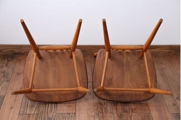 アンティーク家具　イギリスアンティーク　アーコール　ダイニングチェア2脚セット