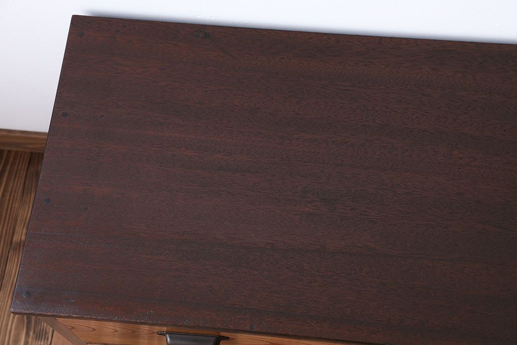 アンティーク家具　アンティーク　古い木製の2杯チェスト(引き出し・ローボード)