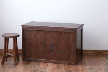 アンティーク家具　アンティーク　古い木製の2杯チェスト(引き出し・ローボード)