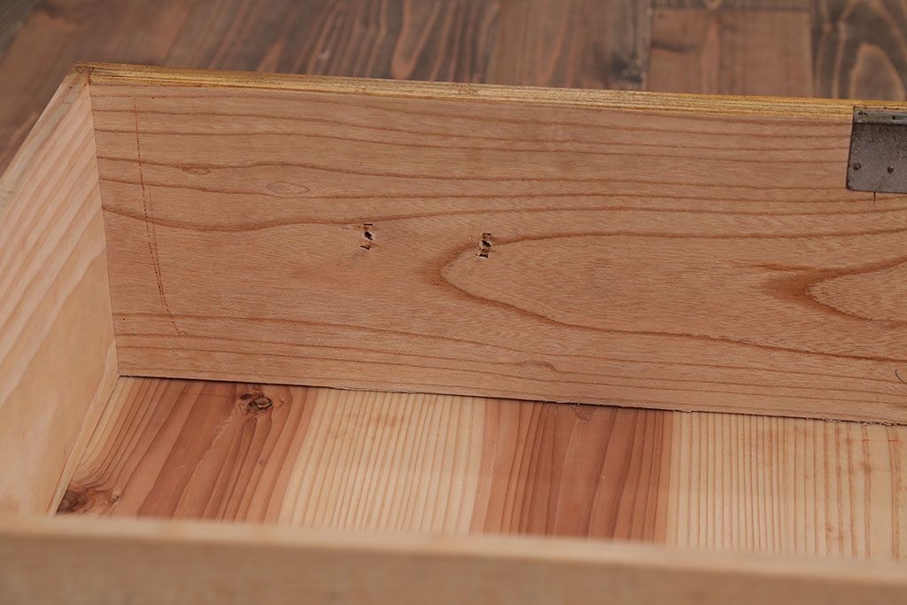 アンティーク家具　アンティーク　古い木製の2杯チェスト(引き出し・ローボード)