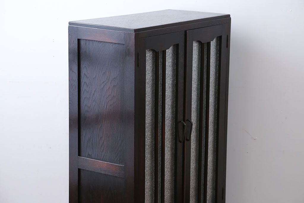 アンティーク家具　アンティーク　大正ロマンスタイルのダイヤガラス入り本箱