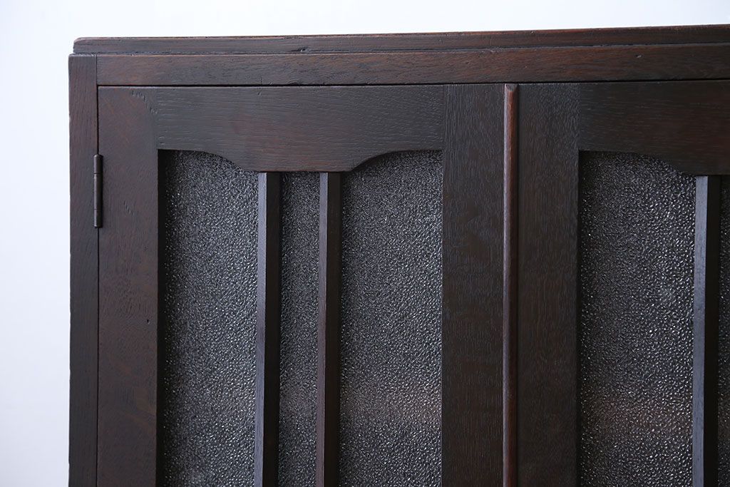 アンティーク家具　アンティーク　大正ロマンスタイルのダイヤガラス入り本箱