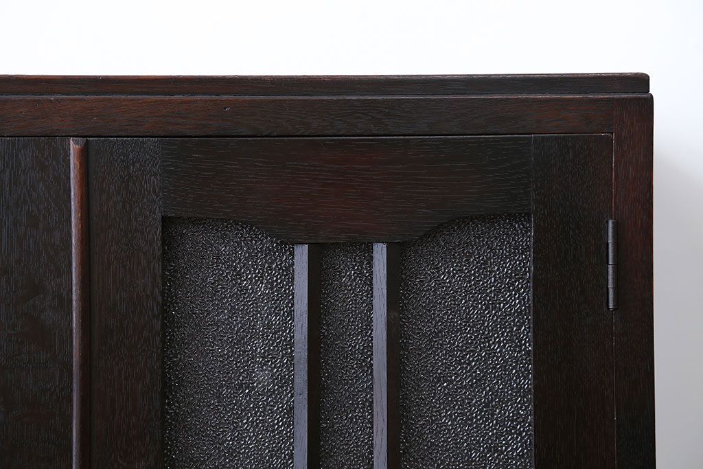 アンティーク家具　アンティーク　大正ロマンスタイルのダイヤガラス入り本箱